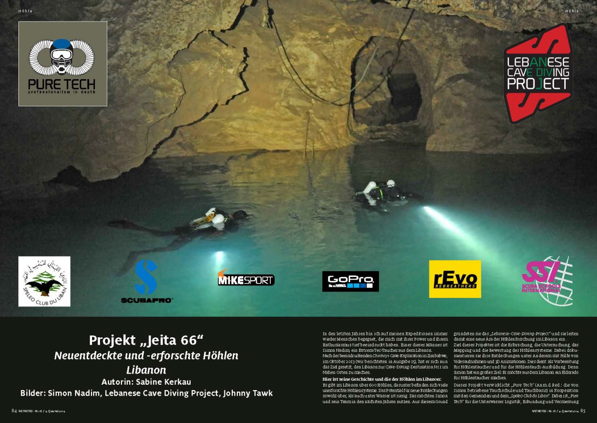 jeita cave diving expedition in Wetnotes (German)